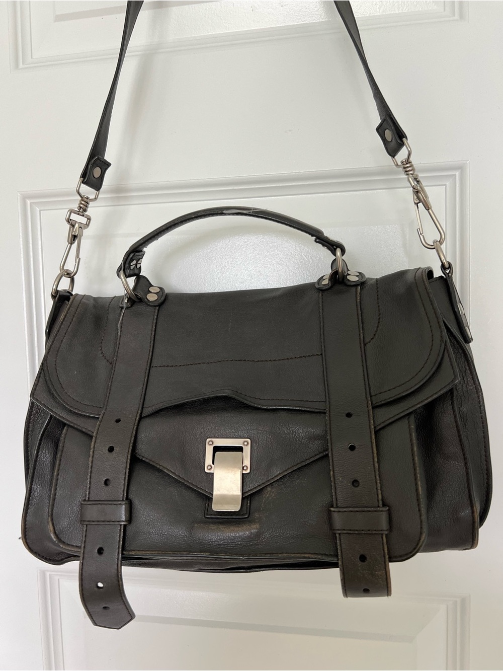 Proenza Schouler Grey Leather Strap Satchel